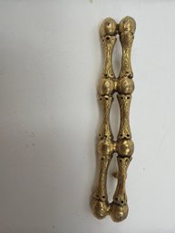 Vintage Monet Gold-tone Bamboo Brooch Featuring A Textured Design