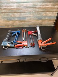 Lot Of 4 Small Caulk Guns And One Big One