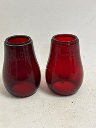 Dietz Fitzall Loc-Nob Red Glass Lantern Globes