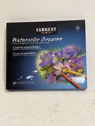 Sargent Art Watercolor Crayons Set, Which Features 36 Assorted Colors.