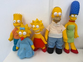Vintage Collectible Set Of The Simpsons Family Plush Dolls From 1990 Likely From Burger King Promotion