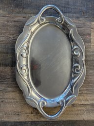 Wilton Armetale Large Oval Serving Platter From The Scroll Collection