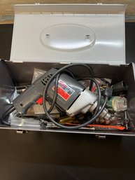 Metal Box With Skill Drill And Misc Stuff Inside