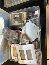 Plastic Small Bin Of Electrical Stuff
