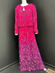 Elle Belle Llc Stunning Beaded Gown With Jacket