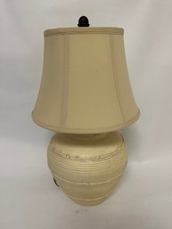 White, Textured Ceramic Jug-style Table Lamp, Similar In Design To Rustic Cottage