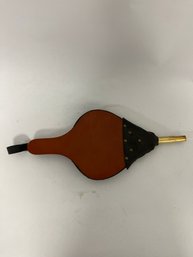 Decorative Wooden Fireplace Bellows Crafted With Leather And A Metal Nozzle