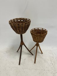 Wicker Plant Floor Stands