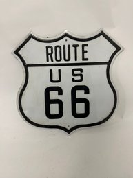 Collectible Route 66 Tin Sign Designed With The Iconic Highway Shield Shape
