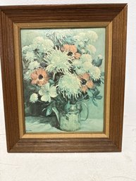 Framed Floral Still Life Painting By The American Artist Rudolph Colao