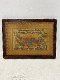 Framed Vintage Paper/wood  Placemat