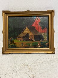 Framed Vintage Lithograph Print Of The Artwork 'Memories' By American Artist Paul Detlefsen.