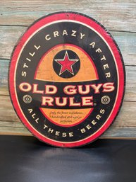 Vintage Open Road Old Guys Rule Metal Sign
