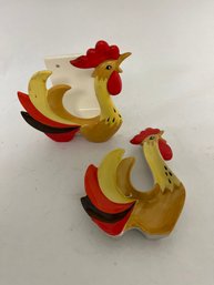 Vintage Holt Howard Rooster Napkin Holder And Spoon Rest
