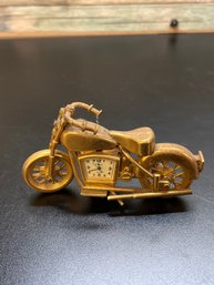 Cute! Vintage Times Motorcycle With Clock
