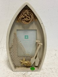 Shoreline Collection Nautical-themed, Boat-shaped Wooden Photo Frame.