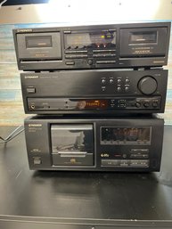 Pioneer Cassette Double Player Receiver And 25 Compact Cd Player W/ Three Remotes