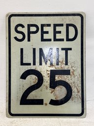 Vintage-style 'Speed Limit 25' Traffic Sign