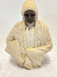 Vintage Plaster Sculpture Of A Native American Figure, Likely Produced By Austin Productions.