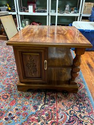 Wood Side Stand With Storage