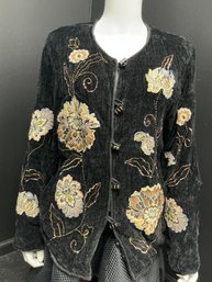 Alex Kim Embellished Sweater Jacket Size L