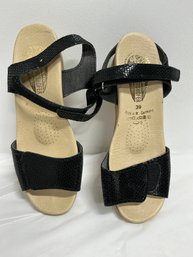 Worishofer Cork Wedge Heel Sandal With Velcro Closure