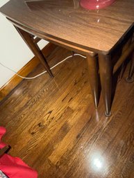 Vintage Mid-century Modern Walnut Chestnut Tables Featuring Tapered Legs