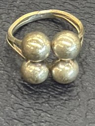 Vintage Mexican Sterling Silver Multi Ball Balance/bypass Ring