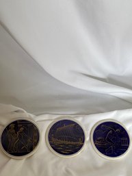 Hand Made In Greece Smaltotechniki Ceramik Coasters (C3)