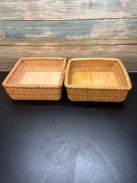 Two Wicker Napkin Holders