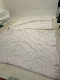 Two Pink Flower Bed Quilts And Pillowcases