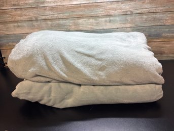 Two Seafoam Serasoft Twin Size Soft Blankets