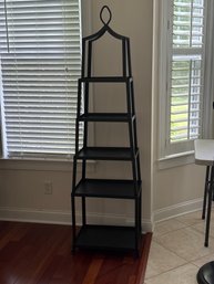 Grand Tour Étagère From Ballard Designs, Featuring A Tiered Iron Frame In A Smooth Black Finish Topped With A