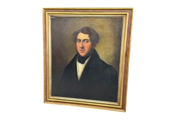 Antique 1930s Style Resembling Works By Artist Abel B Moore Depicting A Gentleman In A Dark Coat And Black
