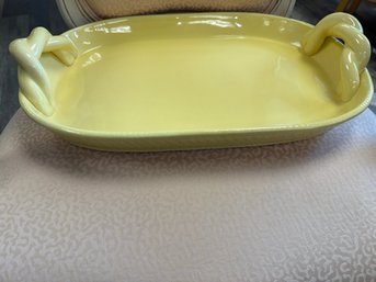 Bright Yellow Rectangular Ceramic Tray