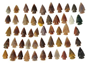 Group 2 Lot Of 50 Native American Arrow Heads Points From Estate Of Life Long Collector
