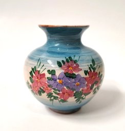 Antique Terracotta Italian Pottery Bud Vase Floral
