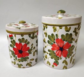 Beautiful Italian Terracotta Pottery Kitchen Canisters