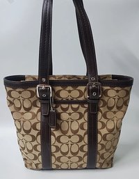 Coach Medium Tote Brown Jacquard #H0832-F12645 Handbag
