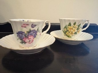 2 Tayohya Teacups With Floral Designs - February & July