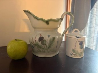 4 Pieces Of Vintage Stoneware Buchan Scotland Thistleware