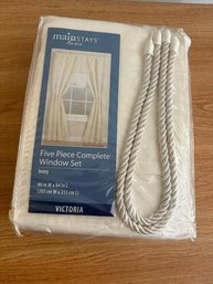 Mainstays 5 Piece Complete Window Set - Ivory - New In Box