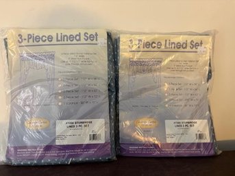 2 Sets - 3 Piece Jabot Scoop Valance Set