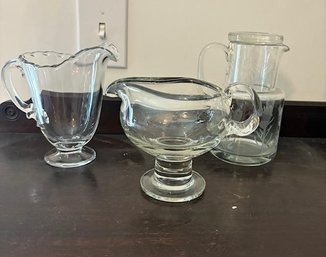Assorted Glass Serving Pitchers/Gravy Boat