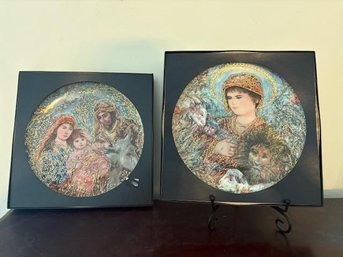 2 Edna Hibel Christmas Plates