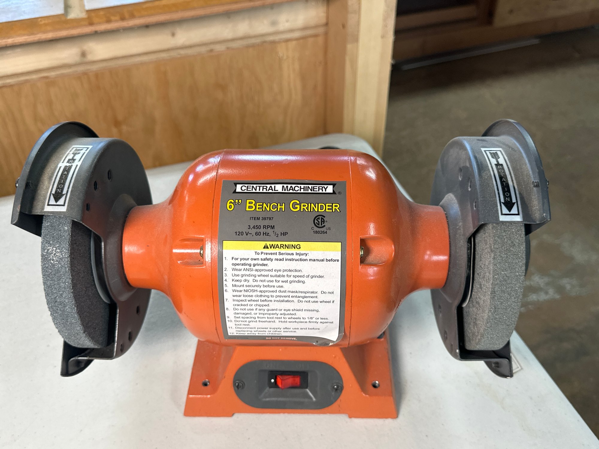 Central Machinery 6 Bench Grinder