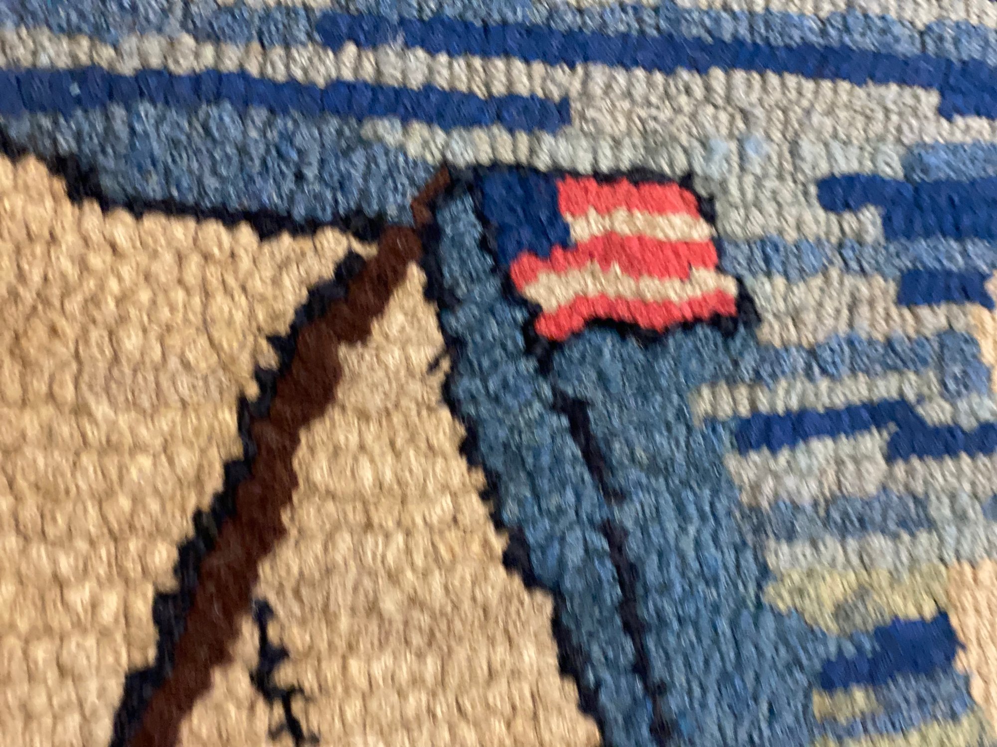 Antique American Ship Hooked Rug #2327 | Auctionninja.com