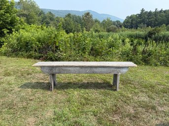 19th Century Farmhouse Bench In Early Gray