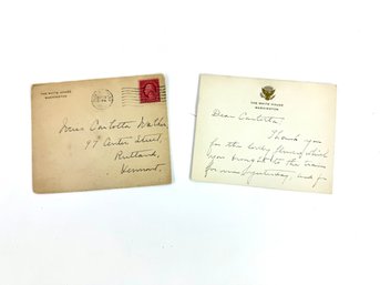 Original Letter Written By Grace Coolidge From The White House