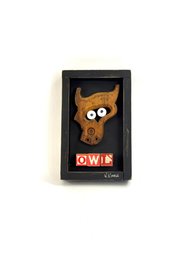 Original Warren Kimble Folk Art Owl Shadowbox